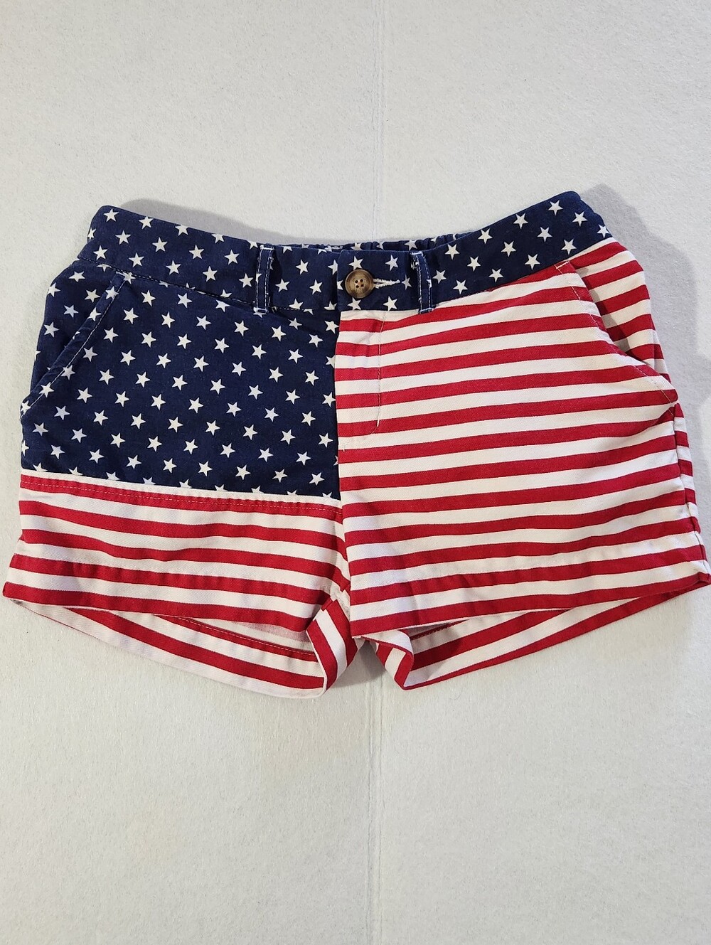 chubbies Women’s Flag Print Jean Shorts - Red, White & Blue Size 2